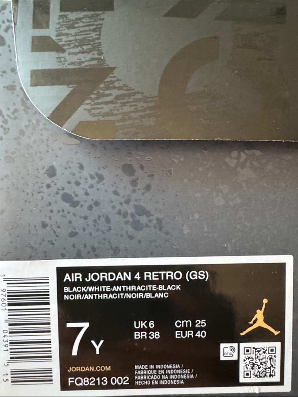 Jordan Air Jordan 4 Retro GS Black/White-Anthracite